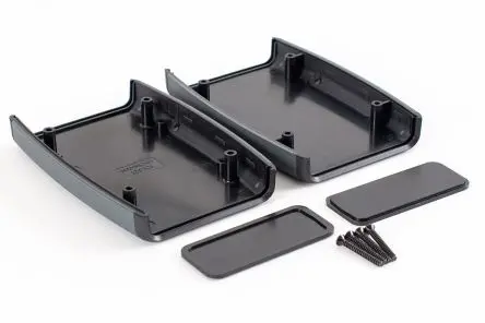 Produktfoto 1 von Hammond Serie 1553 Tragbares Gehäuse, Kunststoff, 79 mm Eingebautes Batteriefach, 117 mm, H. 32 mm, Schwarz, IP54