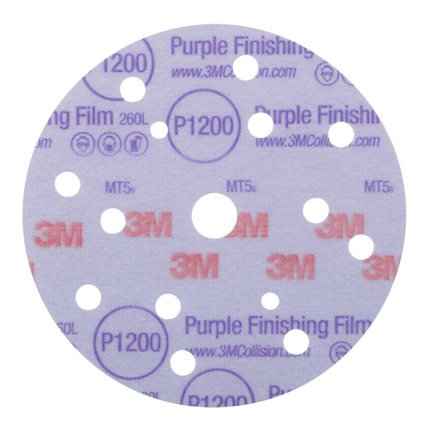 Produktfoto 1 von 3M Aluminiumbeschichtet Schleifscheibe Hookit Purple Schleifscheibe Ø 150 mm, Korngröße P1200