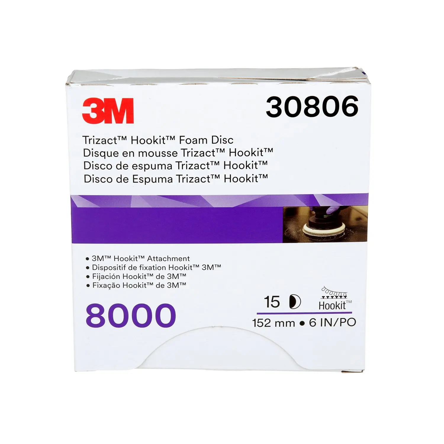 Produktfoto 1 von 3M Trizact Siliziumkarbid Schleifscheibe Ø 150 mm, Korngröße P8000 15 Per Pack