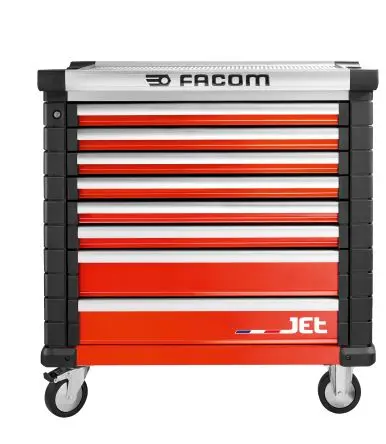 Produktfoto 1 von Facom Rollenschrank, Typ Werkzeugschrank 8 Schubladen mit Rädern, 1005 mm x 575mm x 1004 mm