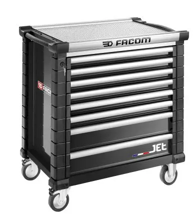 Produktfoto 1 von Facom Rollenschrank, Typ Werkzeugschrank 8 Schubladen mit Rädern, 1005 mm x 575mm x 1004 mm
