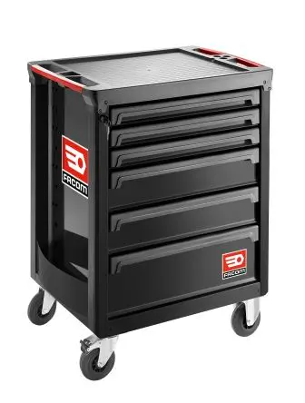 Produktfoto 1 von Facom Metall Rollenschrank, Typ Werkzeugschrank 6 Schubladen mit Rädern, 421 mm x 60mm x 569 mm
