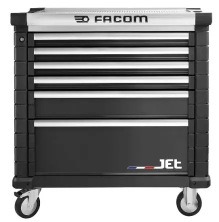 Produktfoto 1 von Facom Stahl Rollenschrank, Typ Gestellwagen 6 Schubladen mit Rädern, 421 mm x 60mm x 569 mm