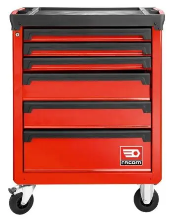 Produktfoto 1 von Facom Metall Rollenschrank, Typ Gestellwagen 6 Schubladen mit Rädern, 972 mm x 515mm x 569 mm