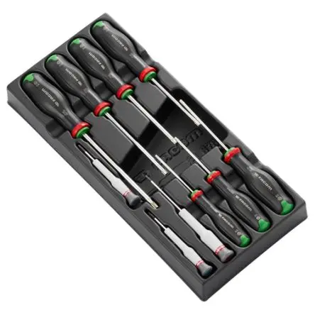 Produktfoto 1 von Facom Schraubendrehersatz Protwist, 10-teilig Phillips, Sechskant, Pozidriv, Innensechsrund, Geschlitzt