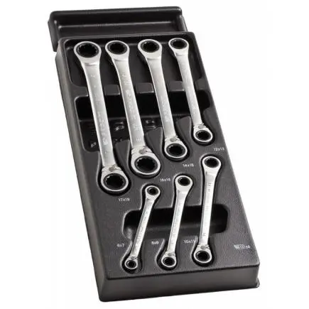 Facom Gabel‑Ring Ratschenschlüssel Satz Ringratsche Schaum, 13-teilig 6 To 19 mm