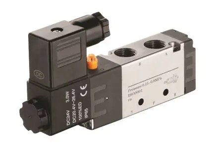 Produktfoto 1 von RS PRO 5/2 RV Pneumatisches Magnetventil, Magnet/Feder-betätigt 24V