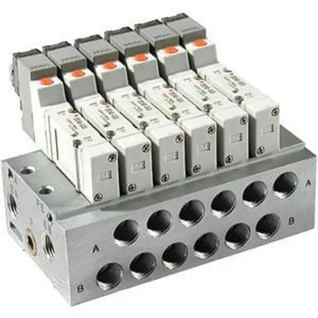 Produktfoto 1 von SMC Serie SS5Y3 Aluminiumlegierung Verteiler 2-Stationen Anschluss G