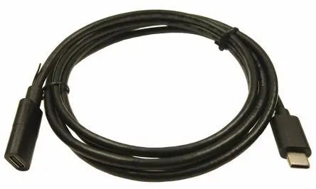 Produktfoto 1 von RS PRO Stecker IC-Buchse USB-Kabel, USB Typ C Buchse / USB Typ C, 1.5 m USB 3.1 Schwarz