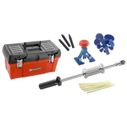 Produktfoto 1 von Facom Zubehörkit Kfz-Testsatz Klebstoff, Schraubenausdreher, Kunststoffstrahl, Puller