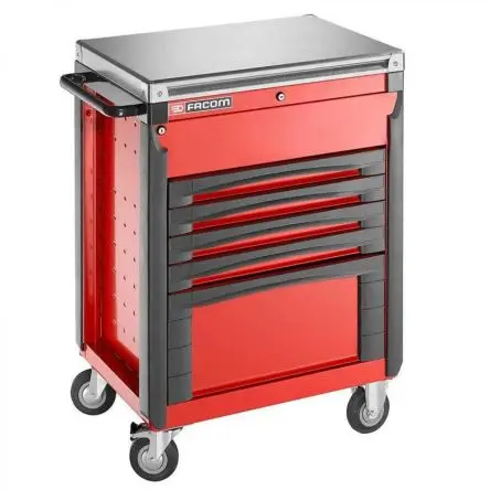Produktfoto 1 von Facom Aluminium Rollenschrank, Typ Schublade 5 Schubladen mit Rädern x 546mm x 825 mm