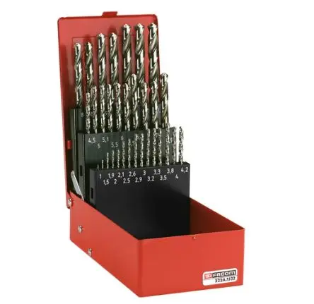 Produktfoto 1 von Facom Stahl, Edelstahl, Grauguss und Aluminiumlegierung Drehung Satz 1 mm → 10 mm, 19-teilig