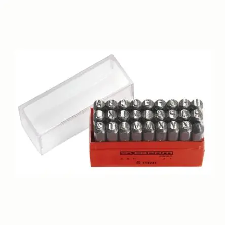Produktfoto 1 von Facom 8 mm Buchstaben-Schlagstempel Satz 26-teilig, Länge 83 mm