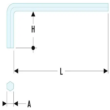 Produktfoto 1 von Facom metrisch  Innensechskant-Schlüssel 1.5mm L-Form lang