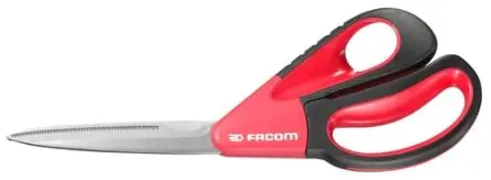 Produktfoto 1 von Facom Schere Edelstahl 255mm Elektriker Bi-Material-Griff