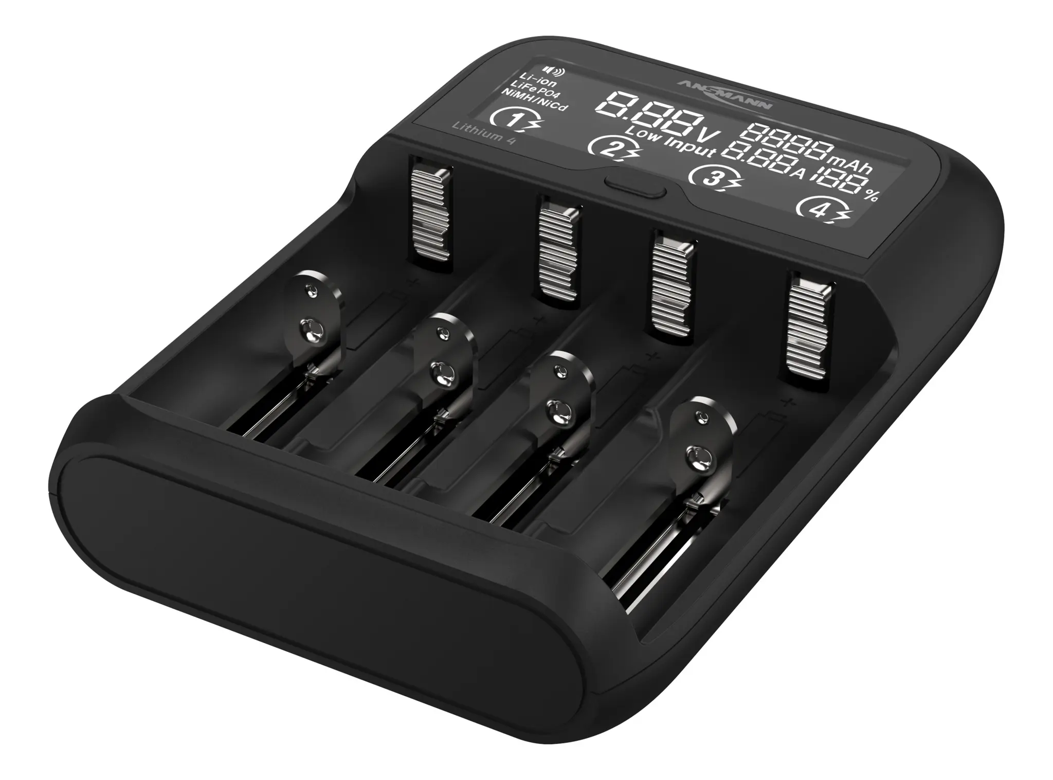Produktfoto 1 von Ansmann 1001-0122 Akkuladegerät Li-Ion, LiFePO4, NiMH/650 mA 2 x AAA, C, AA 4