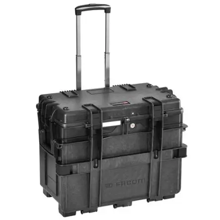 Produktfoto 1 von Facom Polypropylen Werkzeugbox Schwarz, L. 581 mm B. 455mm H. 381 mm, 14 kg mit Rädern, Vorhängeschloss