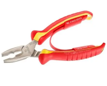 Produktfoto 1 von Facom Rundzange Geriffelt Schneidkraft → 1.8 mm 165 mm VDE 1000V zugelassen