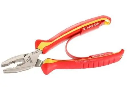 Produktfoto 1 von Facom Rundzange Geriffelt Schneidkraft → 2 mm 185 mm VDE 1000V zugelassen