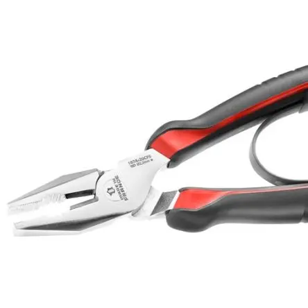 Produktfoto 1 von Facom Rundzange Abgewinkelte Nase 15, Kabelgreiffläche, Gezahnt Flach und ovales Rohr Schneidkraft → 2.2 mm 205mm