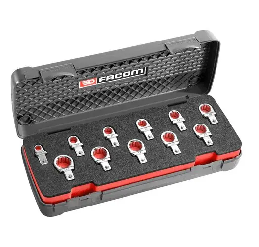 Produktfoto 1 von Facom Ringschlüsselsatz Polygonbitsatz, 11-teilig 12.8 mm, 9 x 12 mm mm, 12 mm, 13 mm, 10 mm, 16 mm, 14 mm, 15 mm, 11