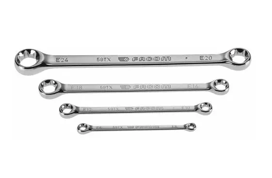 Produktfoto 1 von Facom Ringschlüsselsatz Versetzter Ringschlüsselsatz, 4-teilig 14 x 18 mm, 6 x 8 mm, 20 x 24 mm, 10 x 12 mm