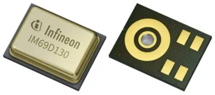 Produktfoto 1 von Infineon 5-Pin Mikrofon MEMS-Mikrofon Digital Rundstrahl -37dBFS LLGA 69 dB Oberfläche 3.6 V 3.6V