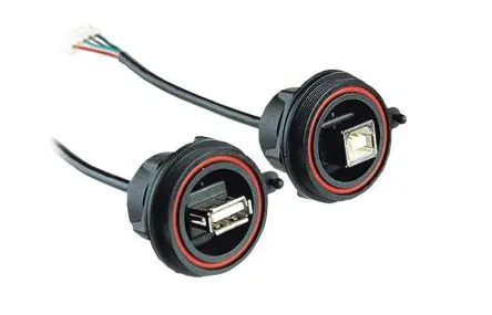 Produktfoto 1 von Bulgin, Gerade Buccaneer USB-Steckverbinder Buchse USB-Typ B 1, Panel USB 2.0 IP68