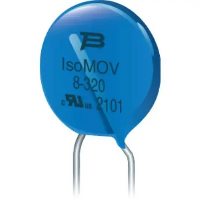 Produktfoto 1 von Bourns IsoMOV Metalloxid-Varistor, 40 pF, 230 V / 100 A 1400 V, 8000 A max., Wolle Gehäuse, 1 mm