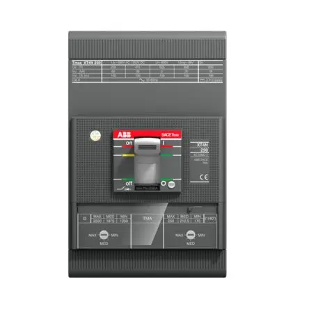 Produktfoto 1 von ABB XT4S XT4S, Kompaktschutzschalter 3-polig, 80A Feststehend / Abschaltvermögen 85 kA 690V ac 500 V dc