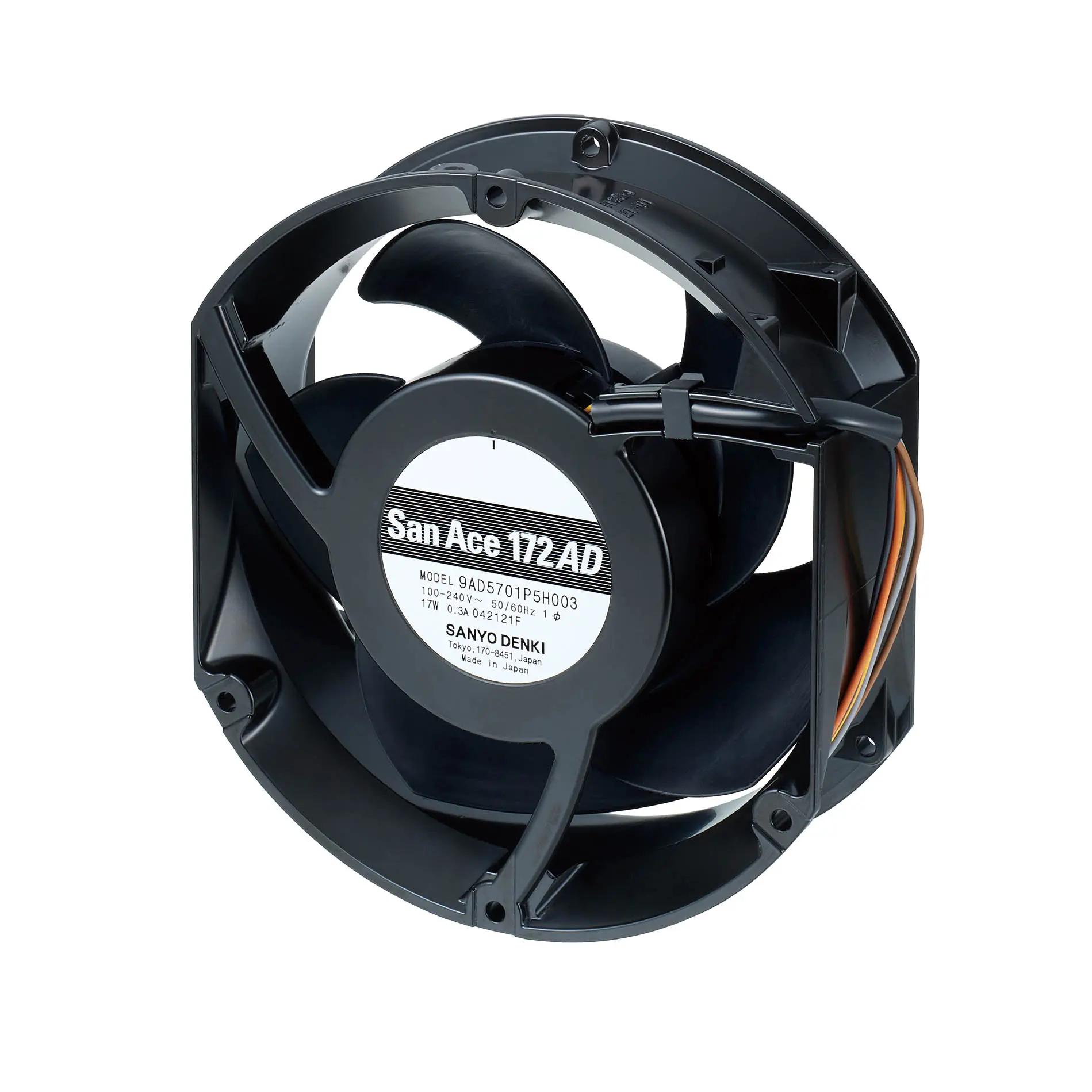 Produktfoto 1 von Sanyo Denki AC/DC-Axiallüfter, 100 → 240 V ac / 17W, 172 x 150 x 51mm