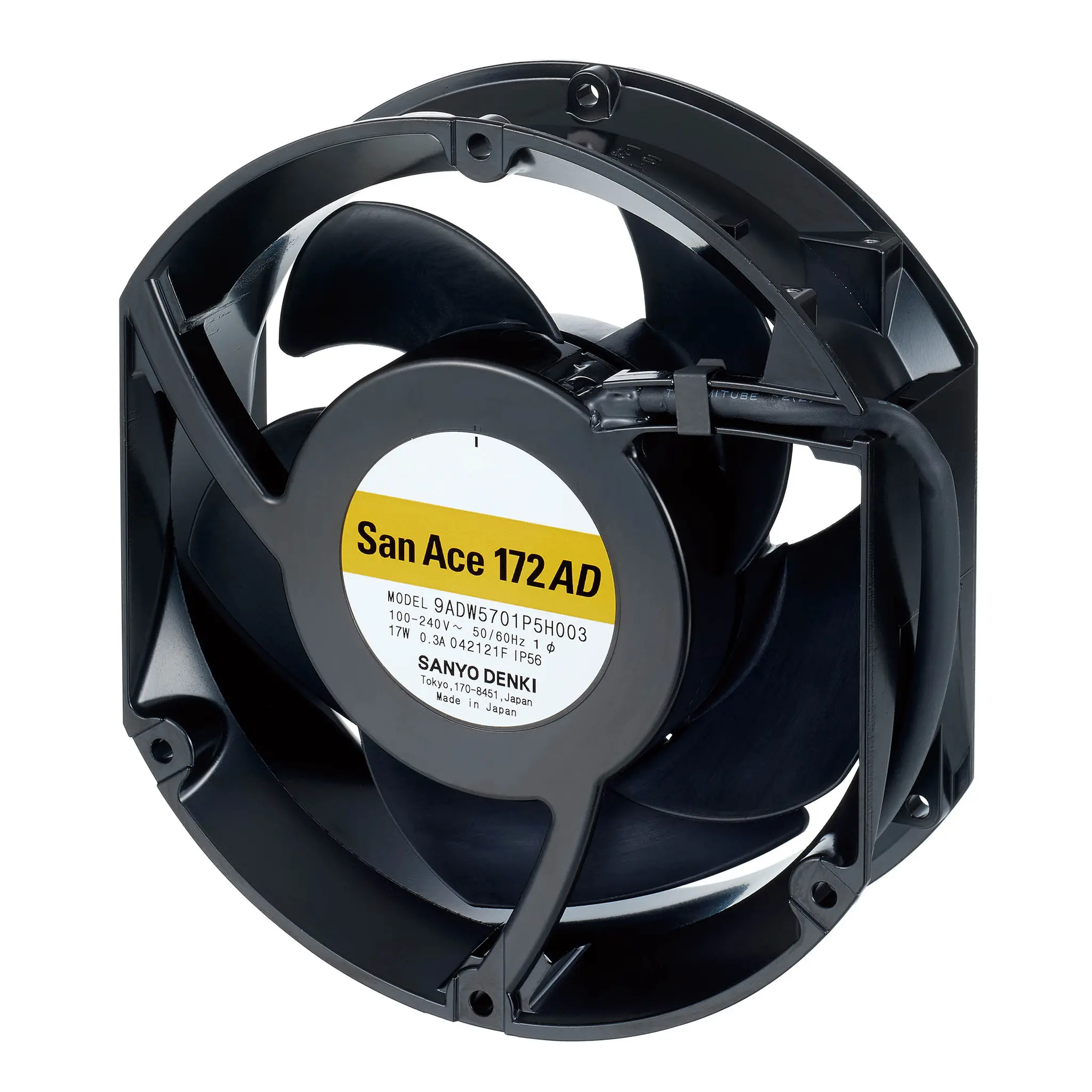 Produktfoto 1 von Sanyo Denki AC/DC-Axiallüfter, 100 → 240 V ac / 17W, 172 x 150 x 51mm