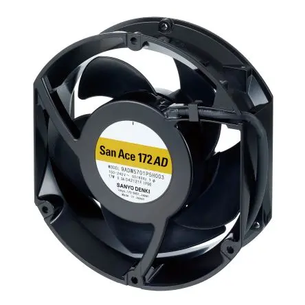 Produktfoto 1 von Sanyo Denki San Ace Axiallüfter, Kugel, 100V ac, 240 V ac / 17 W 300 mA, 3800 U/min, 6.7 m³/min 172 mm 150mm 51 mm