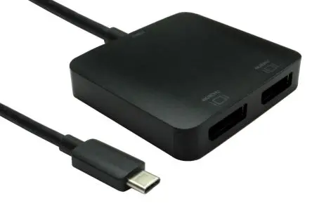 Produktfoto 1 von RS PRO Adapter, USB Typ C 2 Display, - DisplayPort, 3840 x 2160 pixel