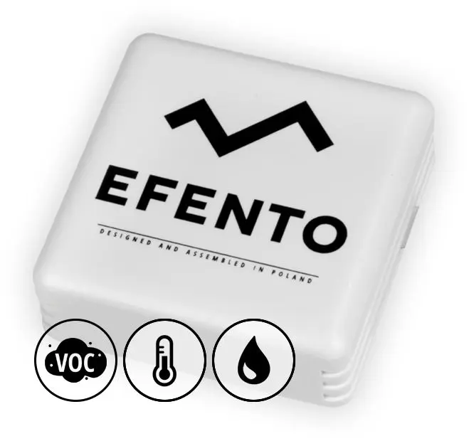 Produktfoto 1 von Efento 3-Kanal Luftqualität, Luftfeuchtigkeit, Temperatur Datenlogger, 3.6V / 2700mA, Sensor