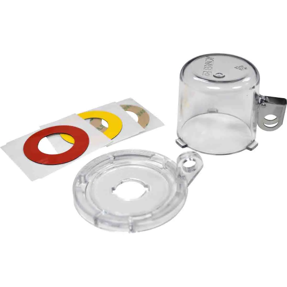 Produktfoto 1 von Brady Polycarbonat Aussperrung Typ Drucktaster- und Drehschalter-Sperren, 1-fach Verriegelung 7 mm, Klar