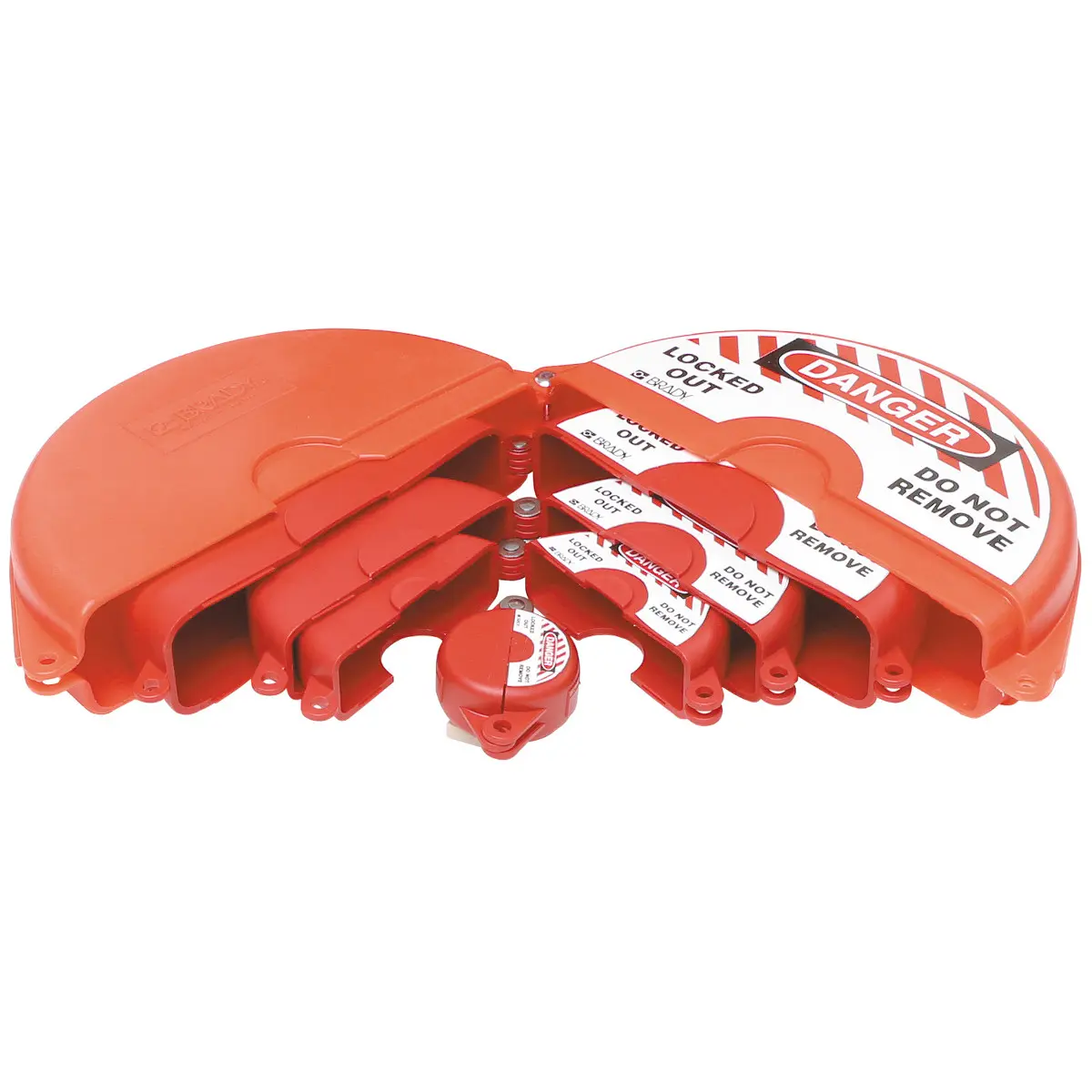 Produktfoto 1 von Brady Polypropylen Aussperrung Typ Armaturabsperrung, 1-fach Verriegelung 9.53 mm, Rot