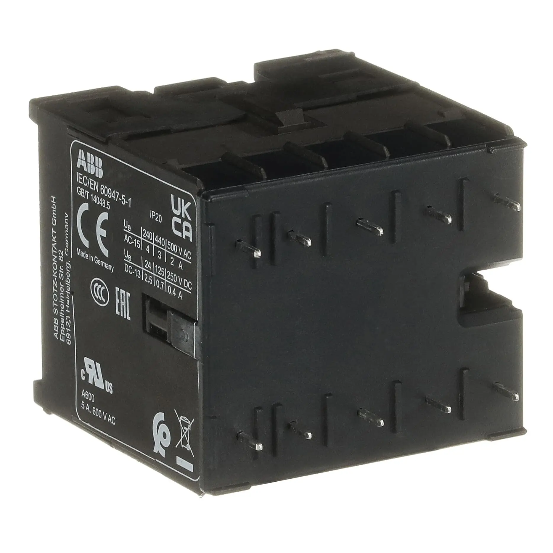 Produktfoto 1 von ABB KC6-31Z-P Hilfsschütz 24 V dc-Spule, 4-polig, 690V / 4 A 690 V 3 Schließer, 1 Öffner 4-Hilfskontakte