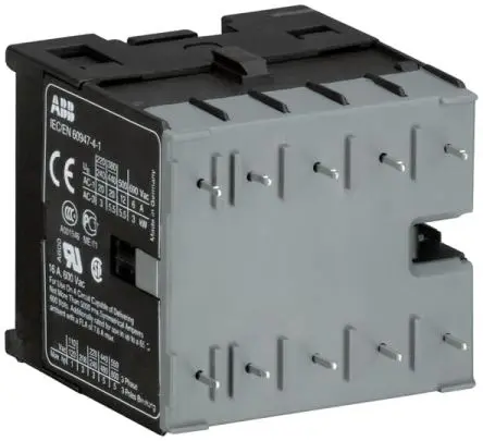 Produktfoto 1 von ABB GJL131 Schütz 24V ac-Spule, 3-polig, 690V / 12 A 24V ac 5.5 kW 3 Schließer, 1 Öffner Mini-Schütz 1-Hilfskontakte