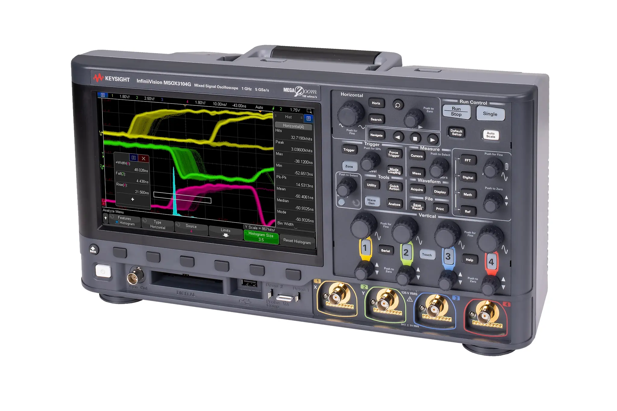 Produktfoto 1 von Keysight InfiniiVision 3000G X MSOX3024G Mixed-Signal Tisch Oszilloskop 4-Kanal Analog / 16 Digital 200MHz