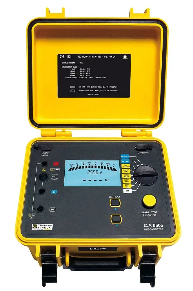 Produktfoto 1 von Chauvin Arnoux CA 6505 Isolationsprüfer 40 V, 5100 V Isolationsprüfer 10 TΩ CAT III