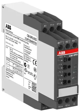 Produktfoto 1 von ABB CM Überwachungsrelais 1-phasig, 2 Wechsler, DIN-Hutschiene, 24 V dc, 24V ac