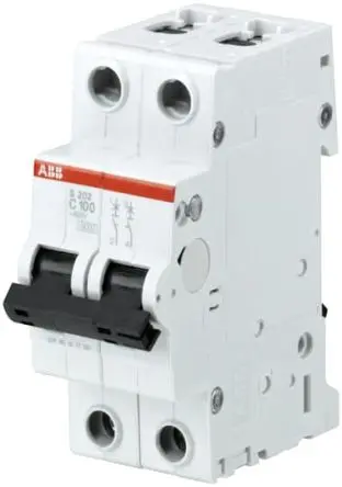Produktfoto 1 von ABB S200 Miniaturüberlastschalter Typ B, Pol 2-polig 80A 400V ac, Abschaltvermögen 6 kA System Pro M Compact