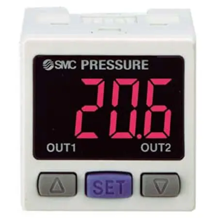 Produktfoto 1 von SMC PSE300 Drucksensorsteuereinheit, PNP x 2 IP40, Digital 50mA 24 V