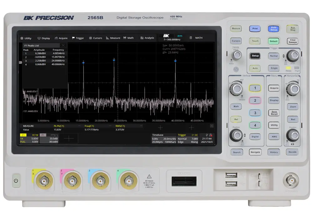 Produktfoto 1 von BK Precision 2560B BK2565B Speicher Tisch Oszilloskop 4-Kanal Analog 100MHz