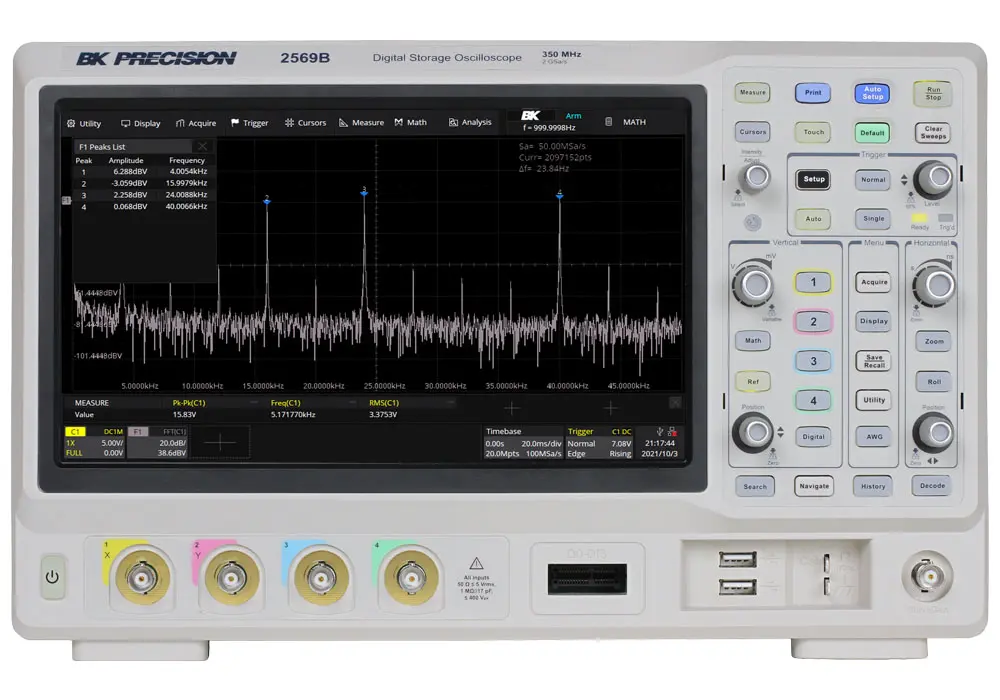 Produktfoto 1 von BK Precision 2560B BK2569B Speicher Tisch Oszilloskop 4-Kanal Analog 350MHz