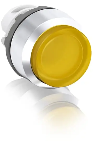 Produktfoto 1 von ABB MP3 Drucktastenkopf Ø 22.5 mm, Gelb Tastend Rund Rund Chrom Kunststoff, IP66