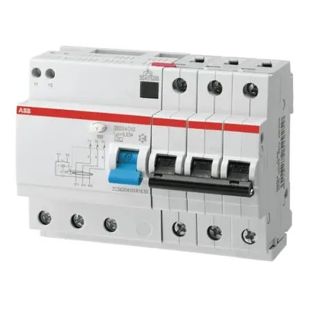 Produktfoto 1 von ABB DS200 FI/LS-Schalter (RCBO) 16A, 3-polig Typ B, Empfindlichkeit 30 mA