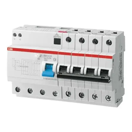 Produktfoto 1 von ABB DS200 FI/LS-Schalter (RCBO) 63A, 4-polig Typ B, Empfindlichkeit 30 mA