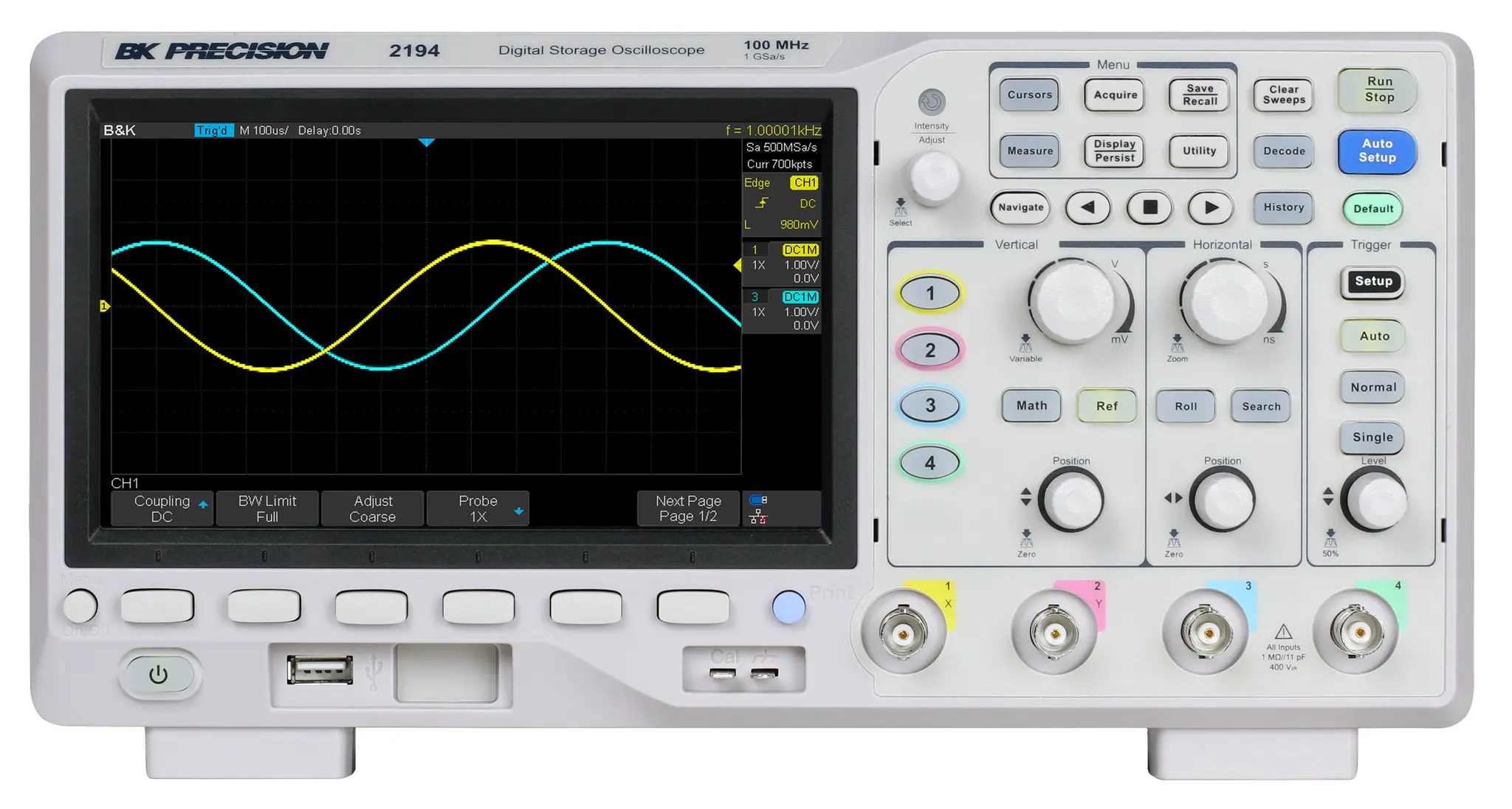 Produktfoto 1 von BK Precision 2194 BK2194 Speicher Tisch Oszilloskop 4-Kanal Analog 100MHz